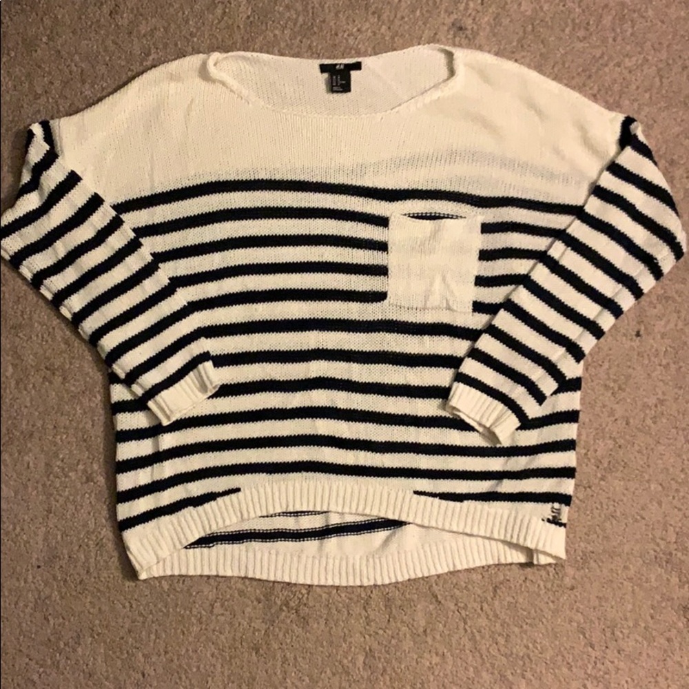 H&M striped oversized sweater